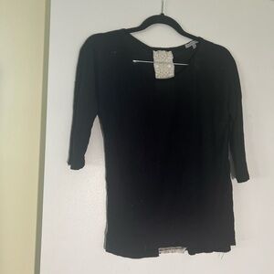 Charlotte Russe Black Fitted 3/4 Sleeve Blouse